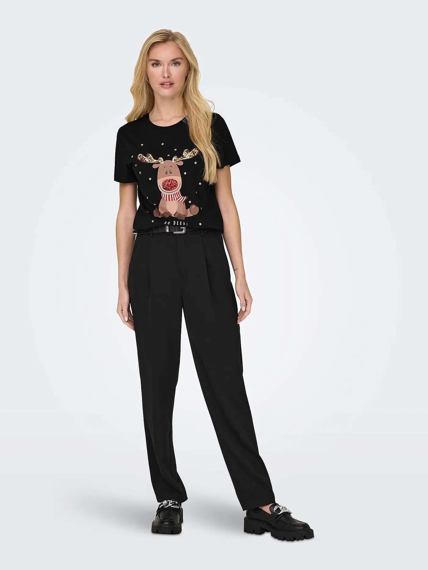 ONLY | T-Shirt ONLYRSA CHRISTMAS | schwarz